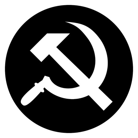 hammer and sickle isolated on white background, vector illustrationのイラスト素材