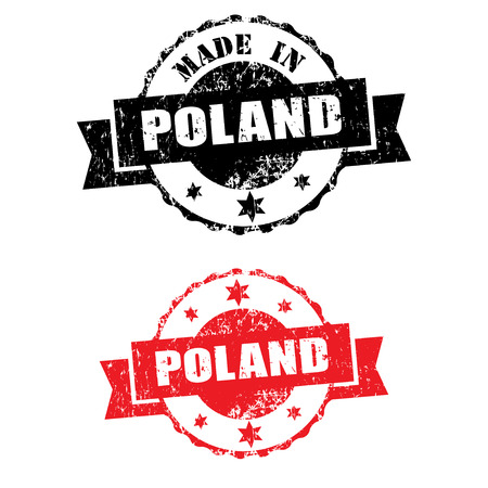 made in poland stamp, vector illustrationのイラスト素材