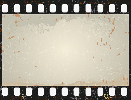 Grunge film frame, vector illustrationのイラスト素材
