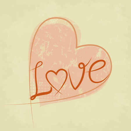 Grunge valentine card with copy space, vector illustrationのイラスト素材