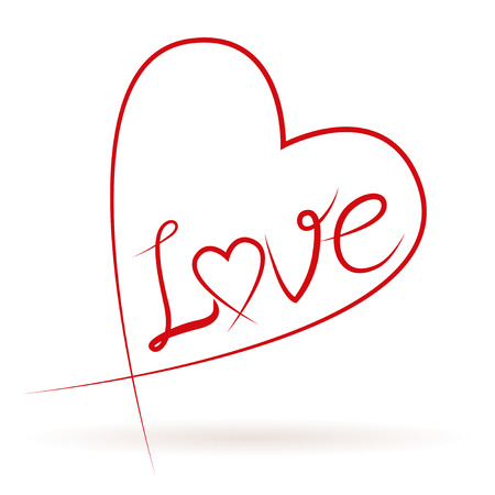 love hand lettering, handmade calligraphy. Vector illustrationのイラスト素材