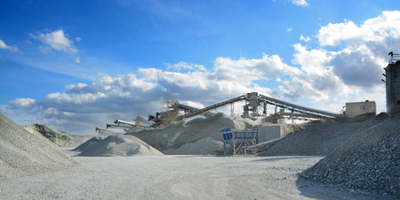 rock crusher machine in quarryの写真素材