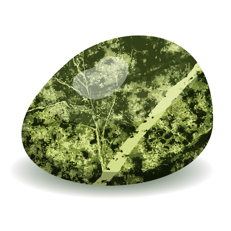 Green vector stone isolated on white background, vector illustrationのイラスト素材