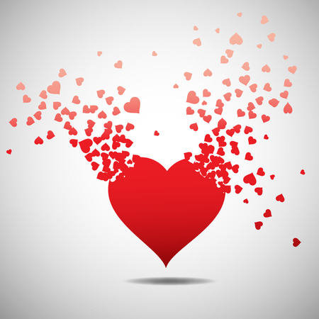 heart with burst effect, vector illustrationのイラスト素材