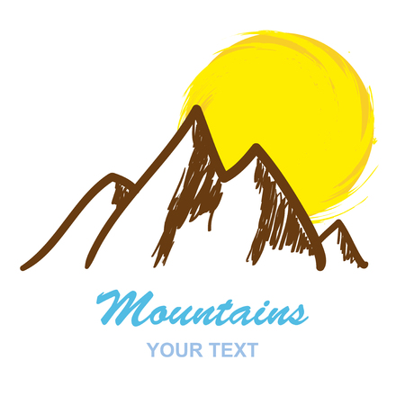 Abstract mountains  isolated on white background, illustrationのイラスト素材