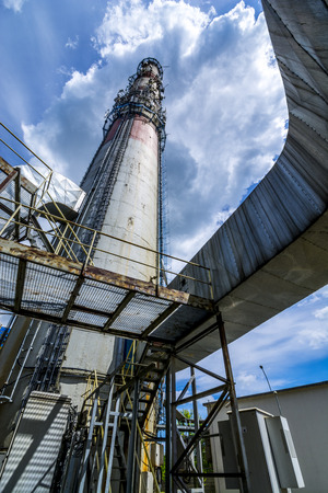 chimney of thermal power plant.の写真素材