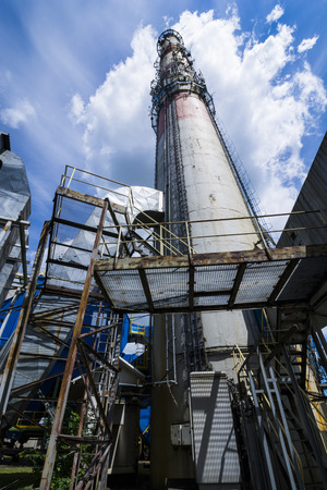 chimney of thermal power plant.の写真素材