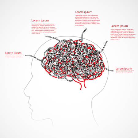 Brain, a thinking human concept. illustrationのイラスト素材