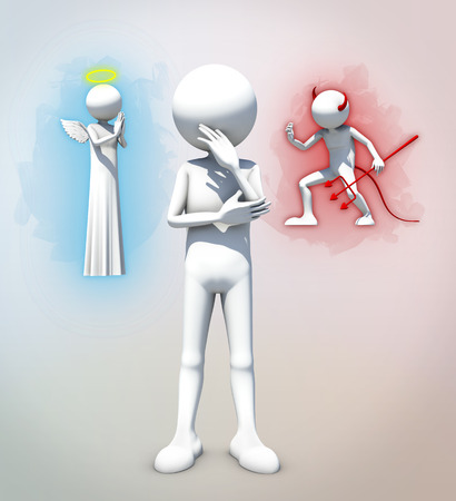 Good vs evil decisionの写真素材