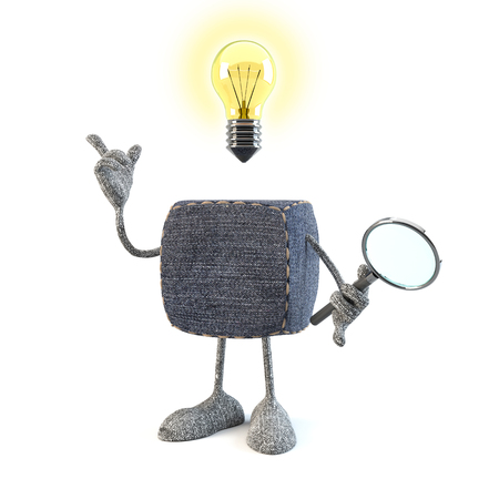 funny 3d character having an idea, 3d renderingの写真素材