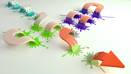 arrow and spatter of paintの写真素材