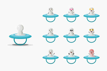 Cute baby niple mascot setのイラスト素材
