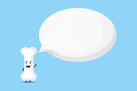 Cute bone mascot with bubble speechのイラスト素材