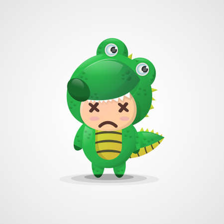 Cute cartoon crocodile mascotのイラスト素材