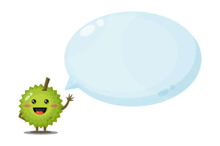 Cute character durian with bubble speechのイラスト素材