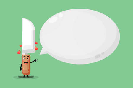 Cute character knife with bubble speechのイラスト素材