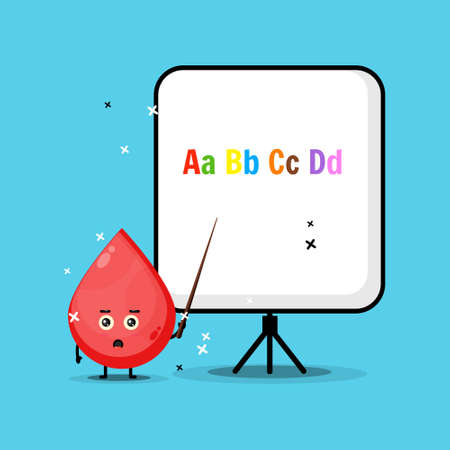 Cute blood mascot explains the alphabetのイラスト素材