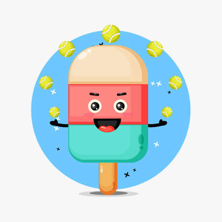 Cute persimmon mascot with bubble speechのイラスト素材
