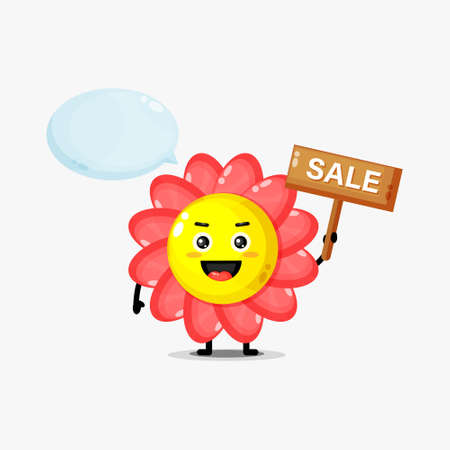 Cute persimmon mascot with bubble speechのイラスト素材