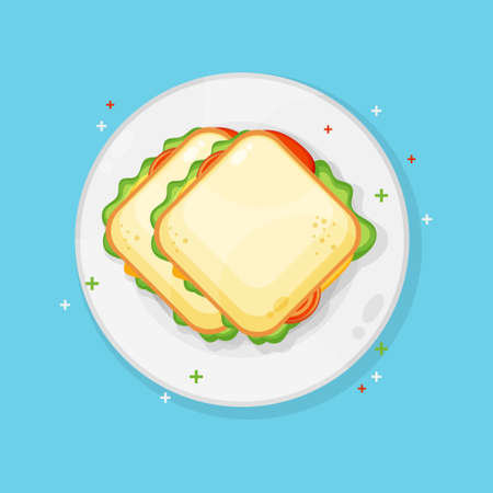 Sandwich on a plateのイラスト素材