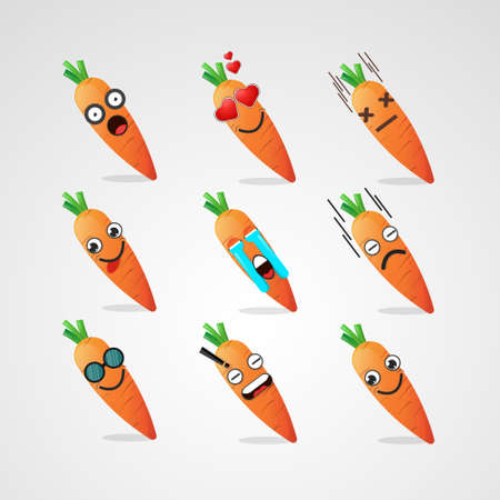 cute carrot design set collectionのイラスト素材