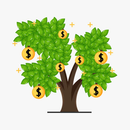 Money tree design illustrationのイラスト素材