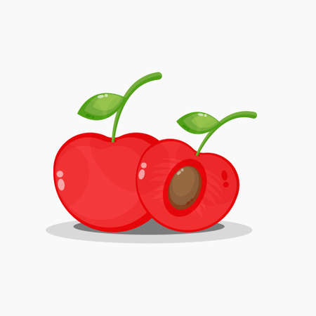 Cherry fruit and sliced â€‹â€‹cerry