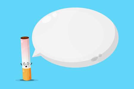 Cute cigarette mascot with bubble speechのイラスト素材