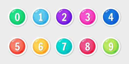 colorful icon set with number bullet pointのイラスト素材