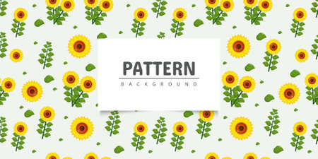 Seamless sunflower pattern designのイラスト素材