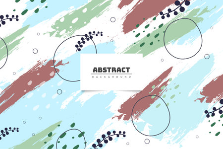 Abstract pastel background with plantsのイラスト素材