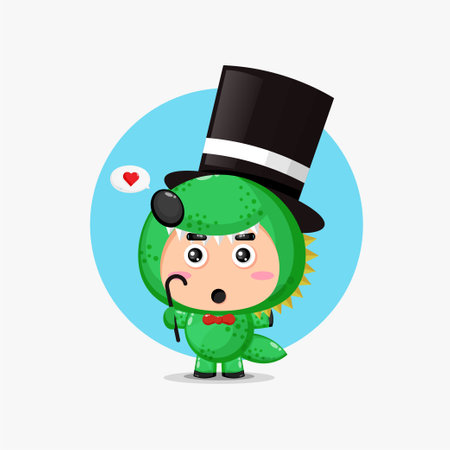 Cute crocodile mascot magicianのイラスト素材