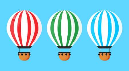 Hot air balloon collectionのイラスト素材