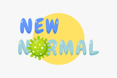 New normal text with corona virusのイラスト素材