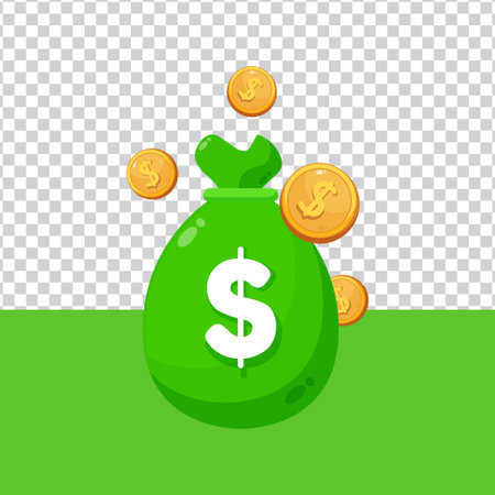 Money in sack icon on blank backgroundのイラスト素材