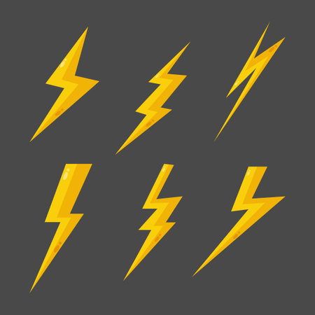 Gold lighting icon collection