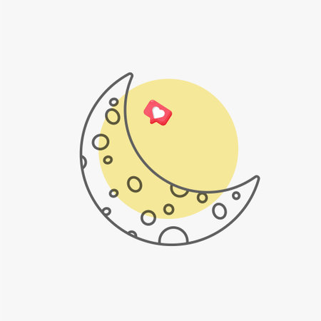 Crescent moon line style icon design illustrationのイラスト素材