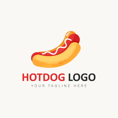 Hotdog logo design illustrationのイラスト素材