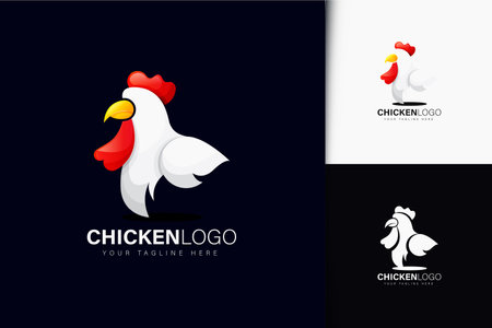 Chicken logo design with gradientのイラスト素材