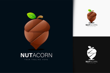 Nut acorn logo design with gradientのイラスト素材
