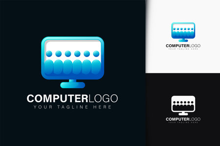 Computer people logo design with gradientのイラスト素材