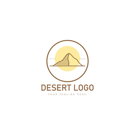 Hill and desert line logo design icon illustrationのイラスト素材