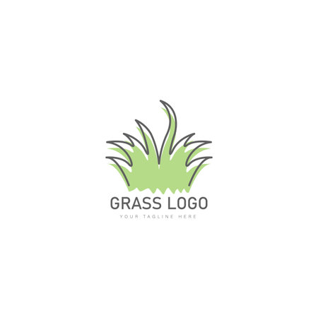 Grass logo design icon illustrationのイラスト素材