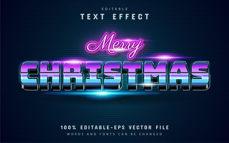 Merry Christmas retro style text effectのイラスト素材