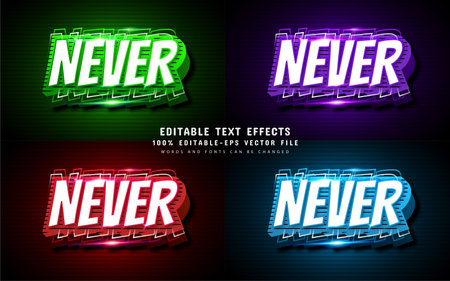 Never vector text effect designのイラスト素材