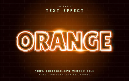 Orange neon text effectのイラスト素材