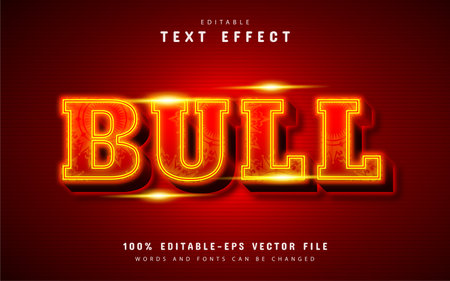 Editable bull text effectのイラスト素材