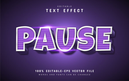 Pause text effect with line patternのイラスト素材