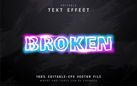 Broken colorful neon style text effectのイラスト素材