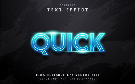 Quick text, blue neon style text effectのイラスト素材